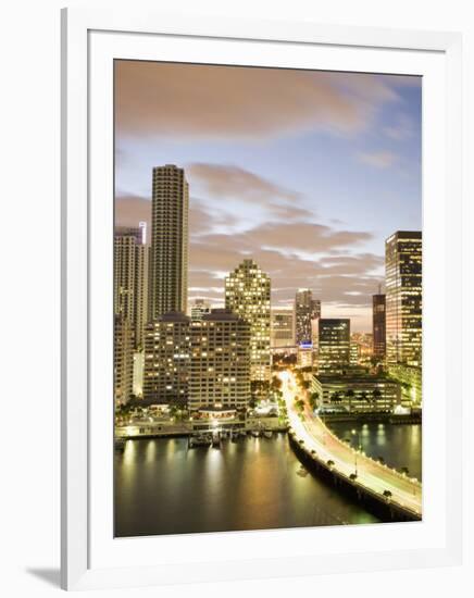 Downtown Skyline at Dusk, Miami, Florida, United States of America, North America-Angelo Cavalli-Framed Photographic Print