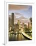 Downtown Skyline at Dusk, Miami, Florida, United States of America, North America-Angelo Cavalli-Framed Photographic Print