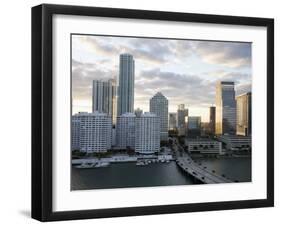 Downtown Skyline at Sunset, Miami, Florida, United States of America, North America-Angelo Cavalli-Framed Photographic Print