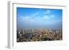 Downtown skyline dominated by Tokyo Tower, Tokyo, Japan-Keren Su-Framed Photographic Print