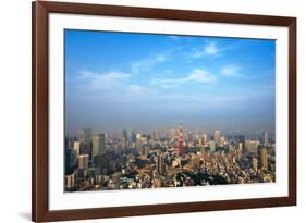 Downtown skyline dominated by Tokyo Tower, Tokyo, Japan-Keren Su-Framed Photographic Print