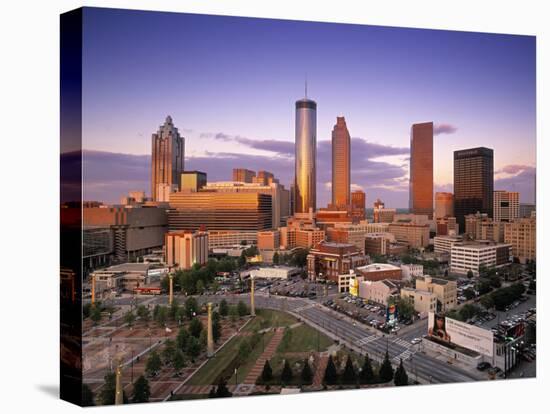 Downtown Skyline of Atlanta, Georgia, USA-Walter Bibikow-Stretched Canvas