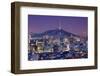 Downtown Skyline of Seoul, South Korea with Seoul Tower.-SeanPavonePhoto-Framed Photographic Print