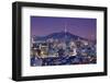 Downtown Skyline of Seoul, South Korea with Seoul Tower.-SeanPavonePhoto-Framed Photographic Print