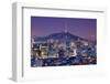 Downtown Skyline of Seoul, South Korea with Seoul Tower.-SeanPavonePhoto-Framed Photographic Print