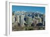 Downtown skyline with snowy mountains behind, Vancouver, British Columbia, Canada-Stefano Politi Markovina-Framed Photographic Print