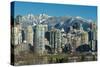 Downtown skyline with snowy mountains behind, Vancouver, British Columbia, Canada-Stefano Politi Markovina-Stretched Canvas