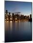 Downtown Skylines Lit Up at the Waterfront, Coal Harbor, Lost Lagoon, Vancouver, British Columbi...-null-Mounted Photographic Print
