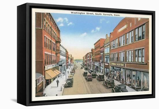 Downtown, South Norwalk, Connecticut-null-Framed Stretched Canvas