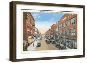 Downtown, South Norwalk, Connecticut-null-Framed Art Print