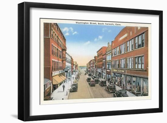 Downtown, South Norwalk, Connecticut-null-Framed Art Print