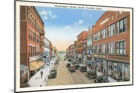 Downtown, South Norwalk, Connecticut-null-Mounted Art Print