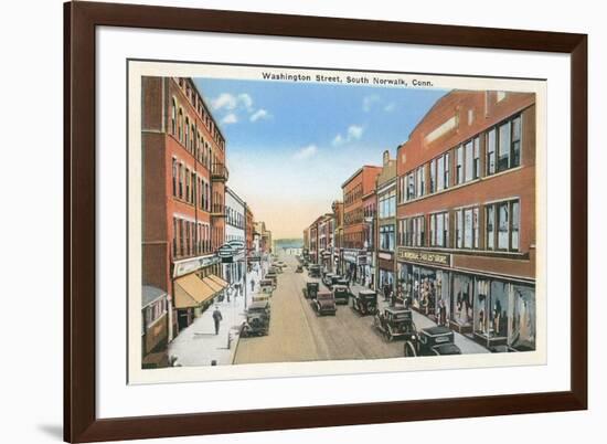 Downtown, South Norwalk, Connecticut-null-Framed Art Print