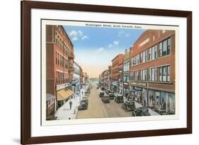 Downtown, South Norwalk, Connecticut-null-Framed Art Print