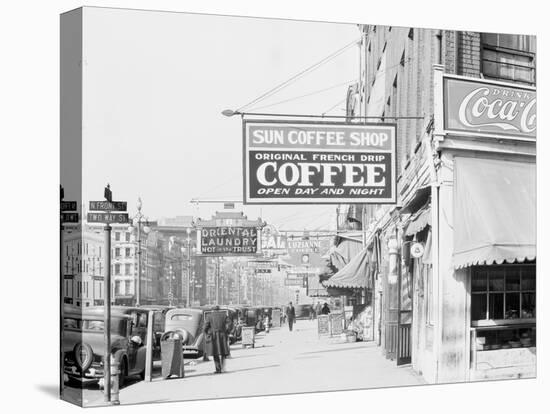 Downtown street in New Orleans, Louisiana, 1935-Walker Evans-Stretched Canvas