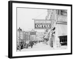 Downtown street in New Orleans, Louisiana, 1935-Walker Evans-Framed Photographic Print