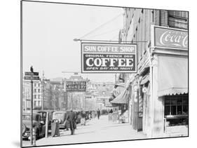 Downtown street in New Orleans, Louisiana, 1935-Walker Evans-Mounted Photographic Print