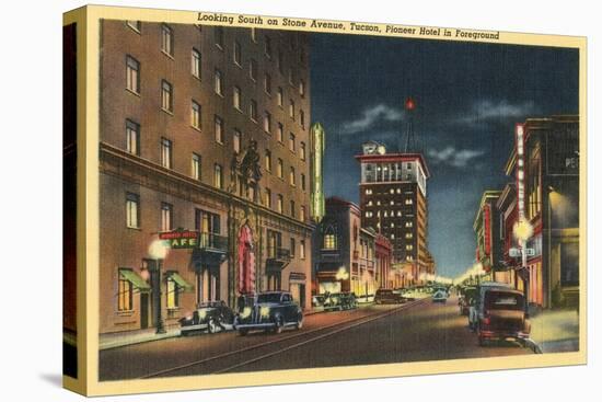 Downtown Tucson, Arizona at Night-null-Stretched Canvas