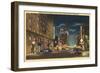 Downtown Tucson, Arizona at Night-null-Framed Art Print