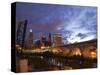 Downtown View and Detroit Avenue Bridge, Cleveland, Ohio, USA-Walter Bibikow-Stretched Canvas