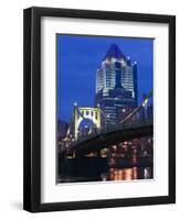 Downtown View from Allegheny Landing by 6th Street Bridge, Pittsburgh, Pennsylvania-Walter Bibikow-Framed Premium Photographic Print
