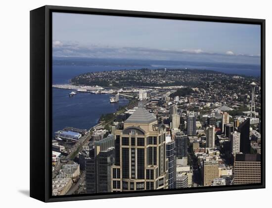 Downtown View From Columbia Center, Seattle, Washington State, USA-Jean Brooks-Framed Stretched Canvas