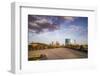 Downtown view from the bridge, White River State Park, Indianapolis, Indiana, USA.-Anna Miller-Framed Photographic Print