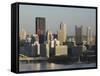 Downtown View from West End Overlook, Pittsburgh, Pennsylvania-Walter Bibikow-Framed Stretched Canvas