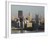 Downtown View from West End Overlook, Pittsburgh, Pennsylvania-Walter Bibikow-Framed Photographic Print