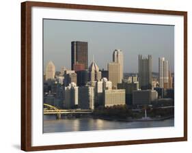 Downtown View from West End Overlook, Pittsburgh, Pennsylvania-Walter Bibikow-Framed Photographic Print