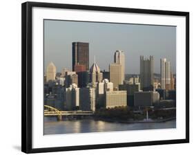 Downtown View from West End Overlook, Pittsburgh, Pennsylvania-Walter Bibikow-Framed Photographic Print