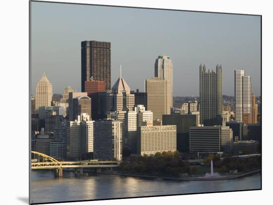 Downtown View from West End Overlook, Pittsburgh, Pennsylvania-Walter Bibikow-Mounted Photographic Print