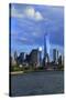 Downtown View with the Freedom Tower from the Hudson River Greenway-Stefano Amantini-Stretched Canvas