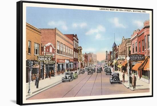 Downtown, Whiting, Indiana-null-Framed Stretched Canvas