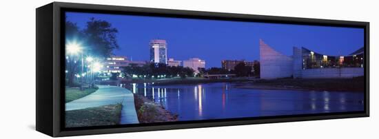 Downtown Wichita Viewed from the Bank of Arkansas River, Wichita, Kansas, USA 2012-null-Framed Stretched Canvas