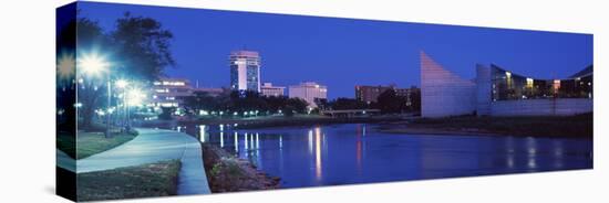 Downtown Wichita Viewed from the Bank of Arkansas River, Wichita, Kansas, USA 2012-null-Stretched Canvas