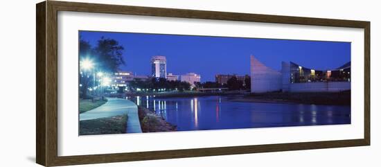 Downtown Wichita Viewed from the Bank of Arkansas River, Wichita, Kansas, USA 2012-null-Framed Photographic Print