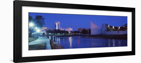 Downtown Wichita Viewed from the Bank of Arkansas River, Wichita, Kansas, USA 2012-null-Framed Photographic Print