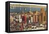 Downtown with Oakland Bay Bridge, San Francisco, California-null-Framed Stretched Canvas