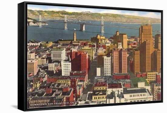 Downtown with Oakland Bay Bridge, San Francisco, California-null-Framed Stretched Canvas