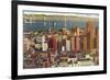 Downtown with Oakland Bay Bridge, San Francisco, California-null-Framed Art Print