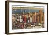 Downtown with Oakland Bay Bridge, San Francisco, California-null-Framed Art Print