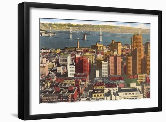 Downtown with Oakland Bay Bridge, San Francisco, California-null-Framed Art Print
