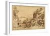 Downward View of a Fortified Harbour-Agostino Carracci-Framed Giclee Print