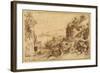 Downward View of a Fortified Harbour-Agostino Carracci-Framed Giclee Print