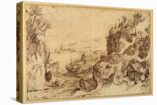 Downward View of a Fortified Harbour-Agostino Carracci-Stretched Canvas