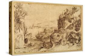 Downward View of a Fortified Harbour-Agostino Carracci-Stretched Canvas