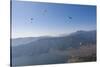 Dozens of Paragliders Enjoy Amazing Views of the Himalayas Above Phewa Lake, Nepal, Asia-Alex Treadway-Stretched Canvas