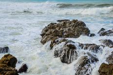 Rocky Coast Ocean Surf Waves-dplett-Framed Photographic Print