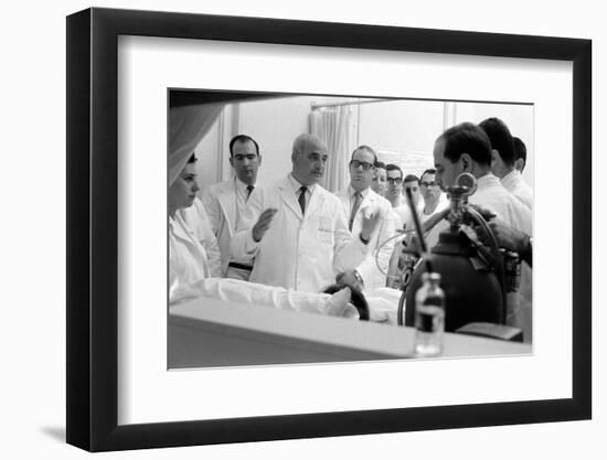 Dr. Adrian Kantrowitz with Colleagues at the Bedside of Case L1. Brooklyn, NY June 1966-Ralph Morse-Framed Photographic Print